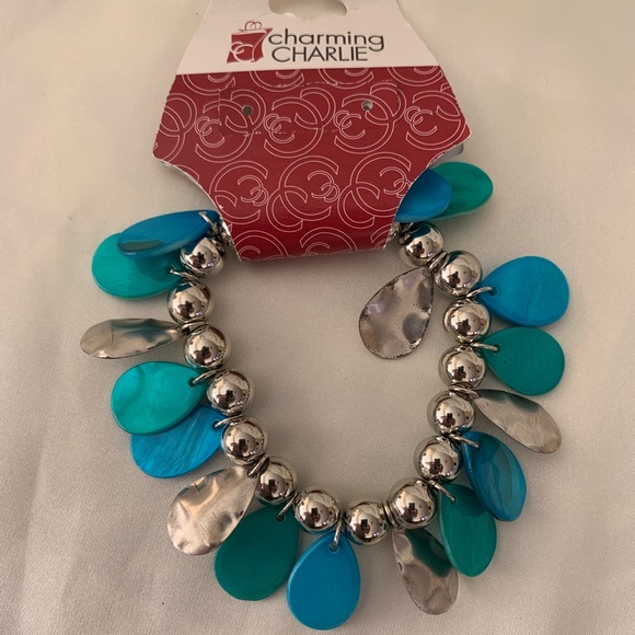 Charming Charlie Blue and Silver Statement Necklace - Picture 3 of 10